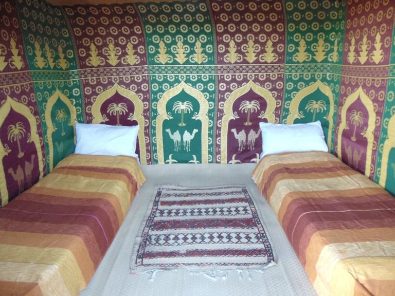 Standard twin tent with two beds at Mouhou Desert Camp